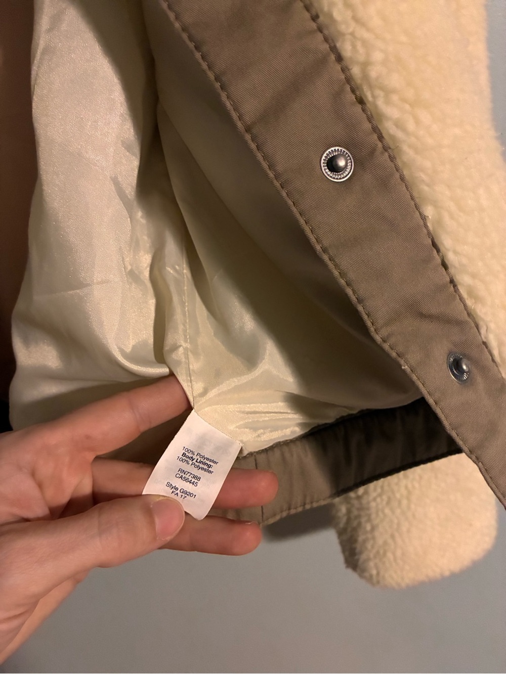 Madewell - Burton Front - Cream/Neutral Sherpa Jacket - Size Small - Picture 5 of 7